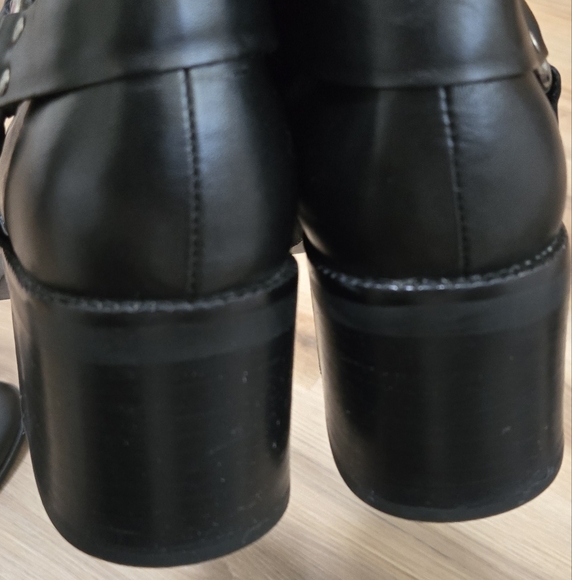 Harley-Davidson Black Leather Upper Rounded Toe Biker Boot Size 10 - Picture 7 of 12